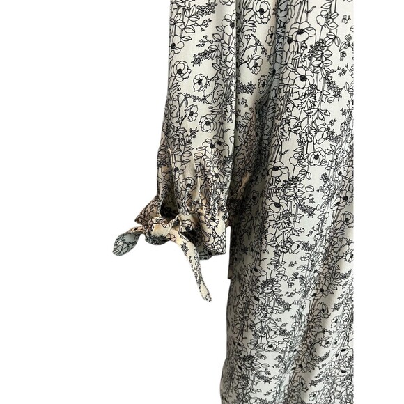 Jane and Delancy Rayon Tunic Top  Women's L  Black Floral  3/4-Sleeve Pull-over - Picture 5 of 9